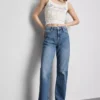 Jeans met hoge taille en rechte pijpen