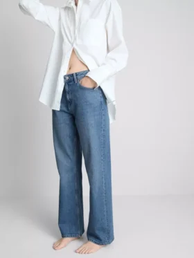 Jeans met hoge taille en rechte pijpen