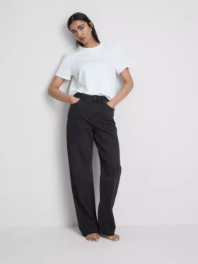 Jeans met hoge taille en rechte pijpen