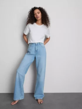 Jeans met hoge taille en rechte pijpen
