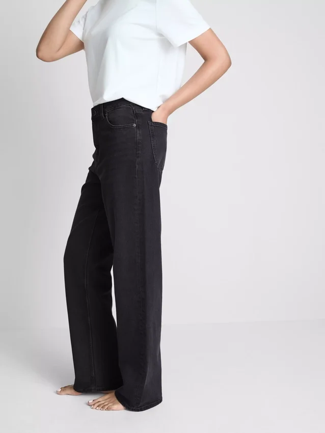 Jeans met hoge taille en rechte pijpen