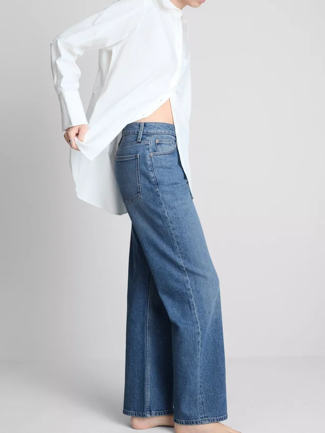 Jeans met hoge taille en rechte pijpen