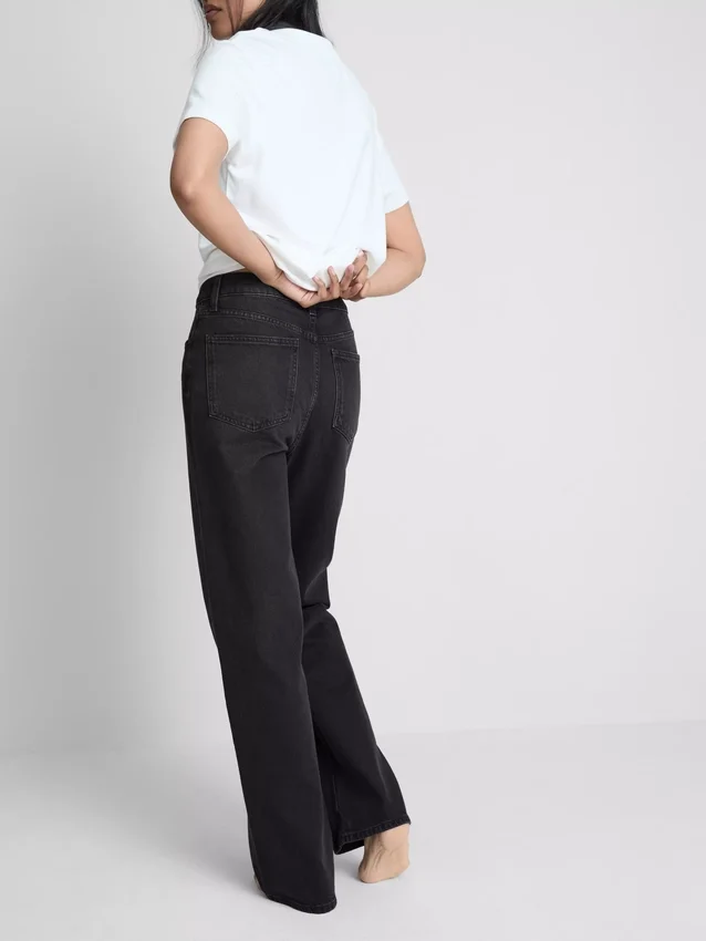 Jeans met hoge taille en rechte pijpen