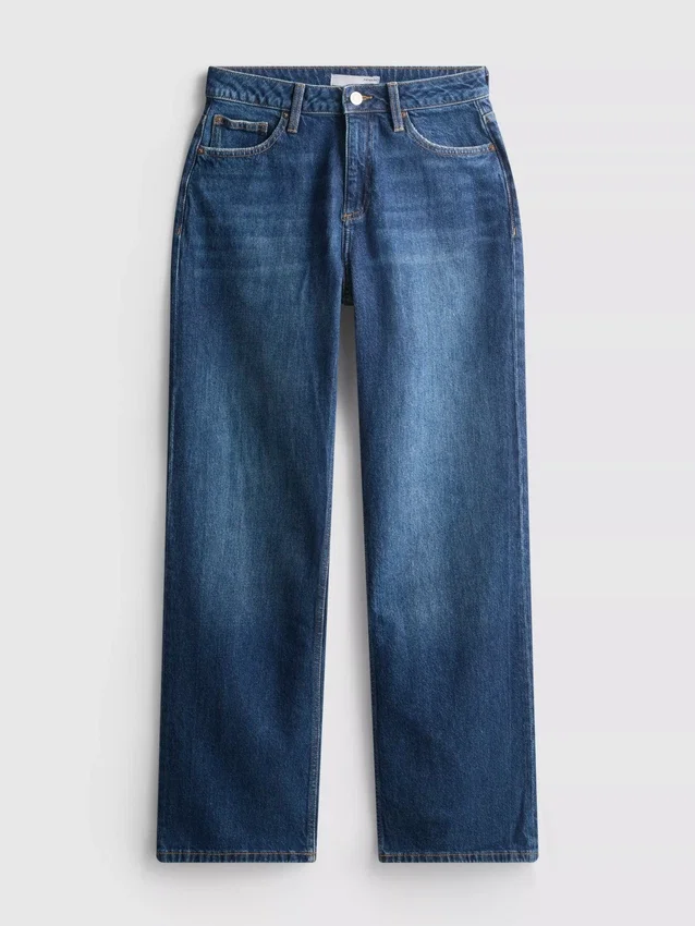 Jeans met hoge taille en rechte pijpen