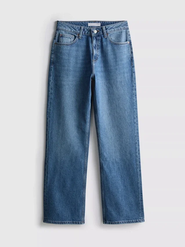 Jeans met hoge taille en rechte pijpen