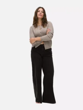 Jeans met middelhoge taille en wijde pijpen