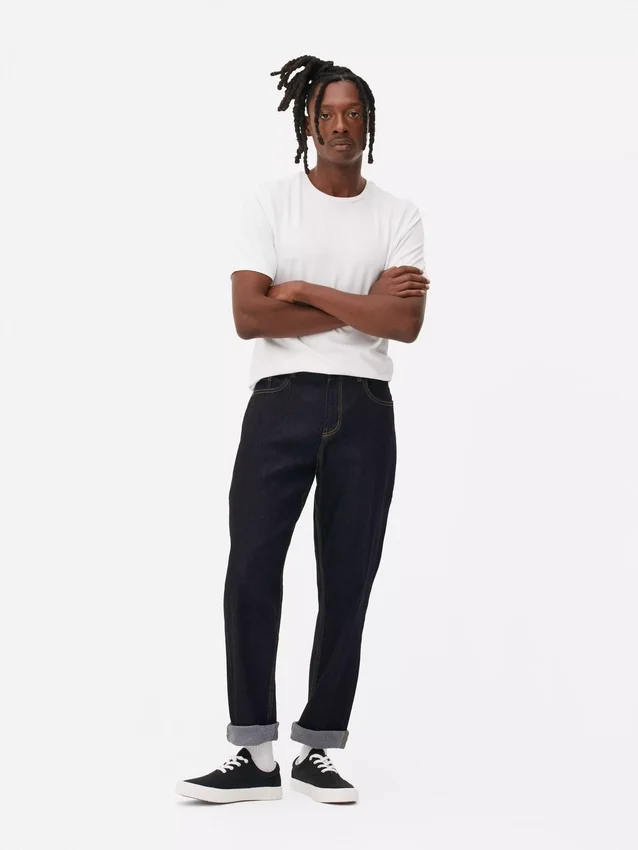Jeans met rechte pijpen en middelhoge taille