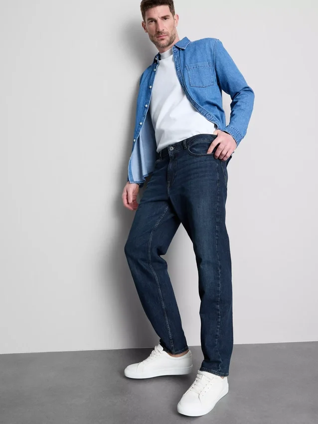 Jeans met rechte pijpen en middelhoge taille