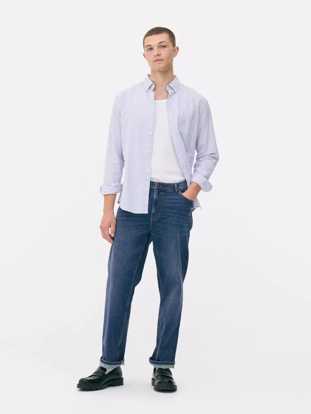 Jeans met rechte pijpen en middelhoge taille