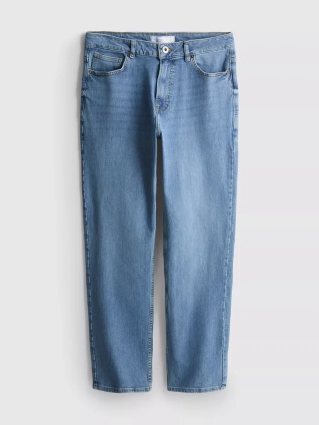 Jeans met rechte pijpen en middelhoge taille