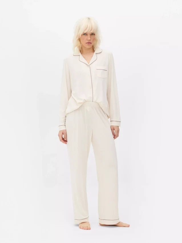 Jersey pyjama's met lange mouwen in boyfriend-stijl