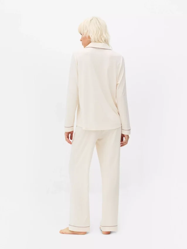 Jersey pyjama's met lange mouwen in boyfriend-stijl