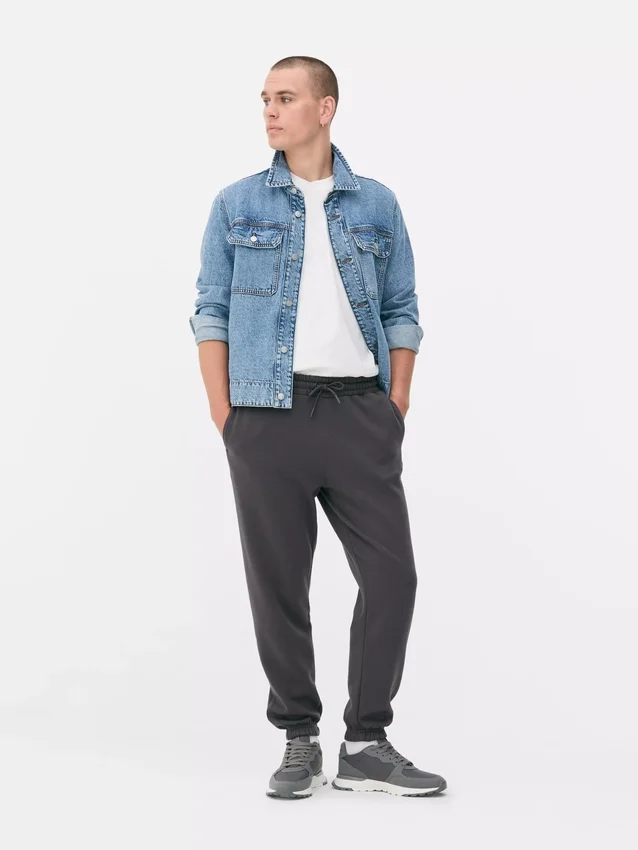 Joggingbroek met elastische tailleband en omgeslagen boorden