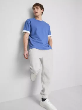 Joggingbroek met elastische tailleband en omgeslagen pijpen