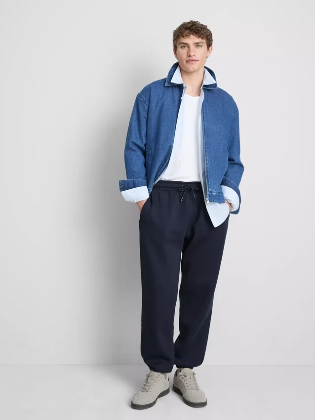 Joggingbroek met elastische tailleband en omgeslagen pijpen