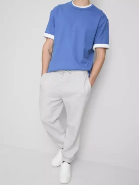 Joggingbroek met elastische tailleband en omgeslagen pijpen