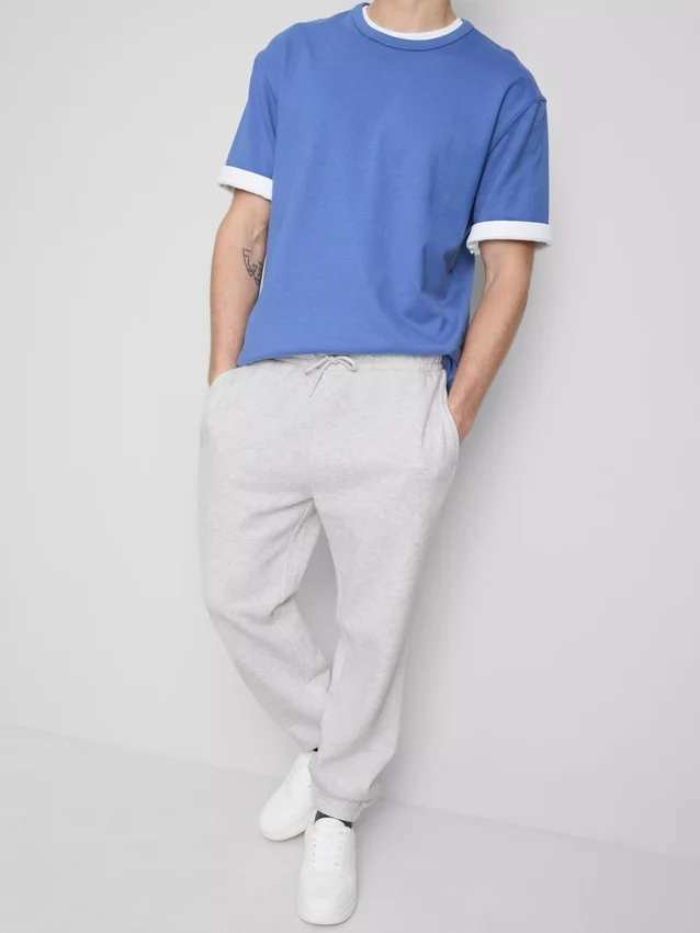 Joggingbroek met elastische tailleband en omgeslagen pijpen