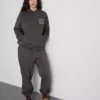 Joggingbroek met manchetten van katoenmix met print