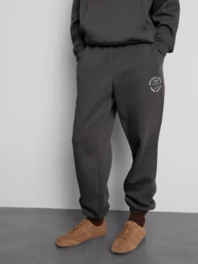 Joggingbroek met manchetten van katoenmix met print