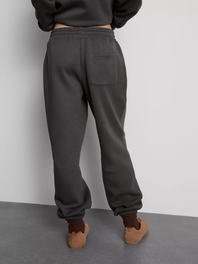 Joggingbroek met manchetten van katoenmix met print