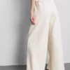 Joggingbroek met wijde pijpen van katoenmix