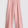 Joggingbroek met wijde pijpen van katoenmix