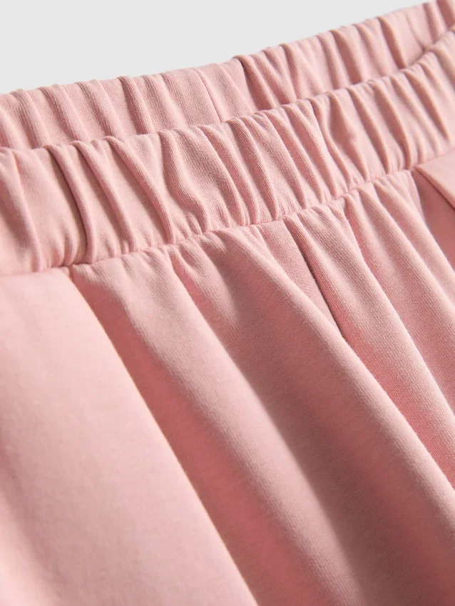 Joggingbroek met wijde pijpen van katoenmix