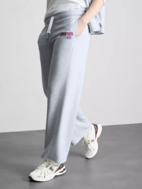 Joggingbroeken met wijde pijpen van katoenmix