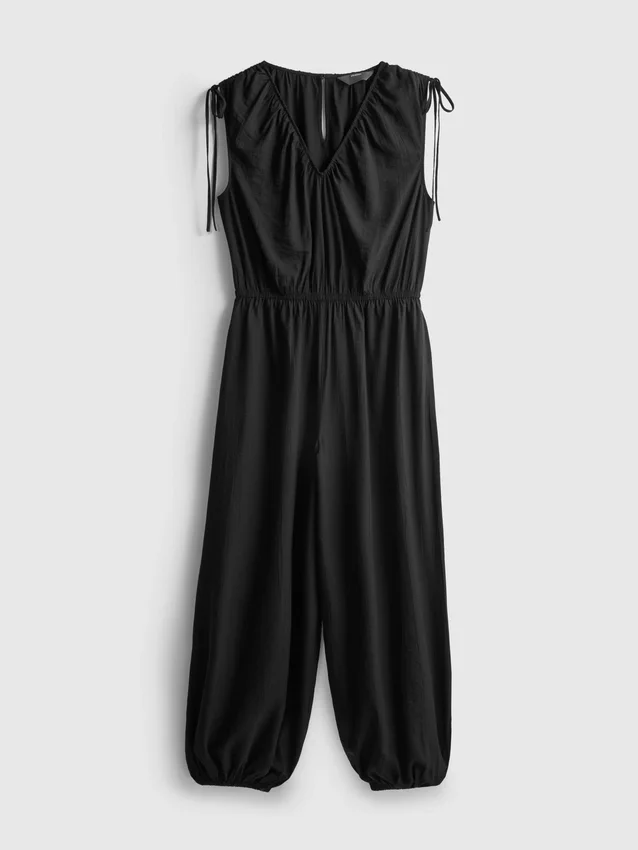 Jumpsuit met V-hals en ballonpijpen