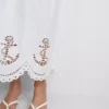 Katoen-midi-rok met nautisch oogjespatroon