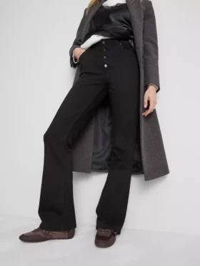 Katoenen bootcut-Jeans met middelhoge taille