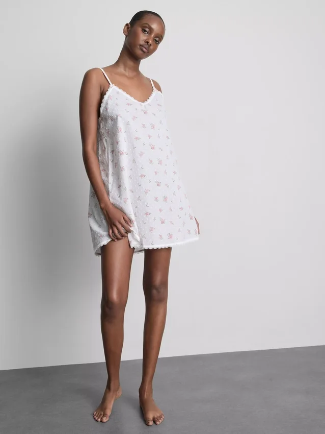 Katoenen chemise met bloemenprint