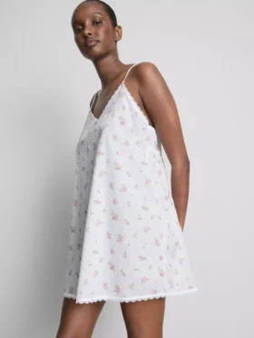 Katoenen chemise met bloemenprint
