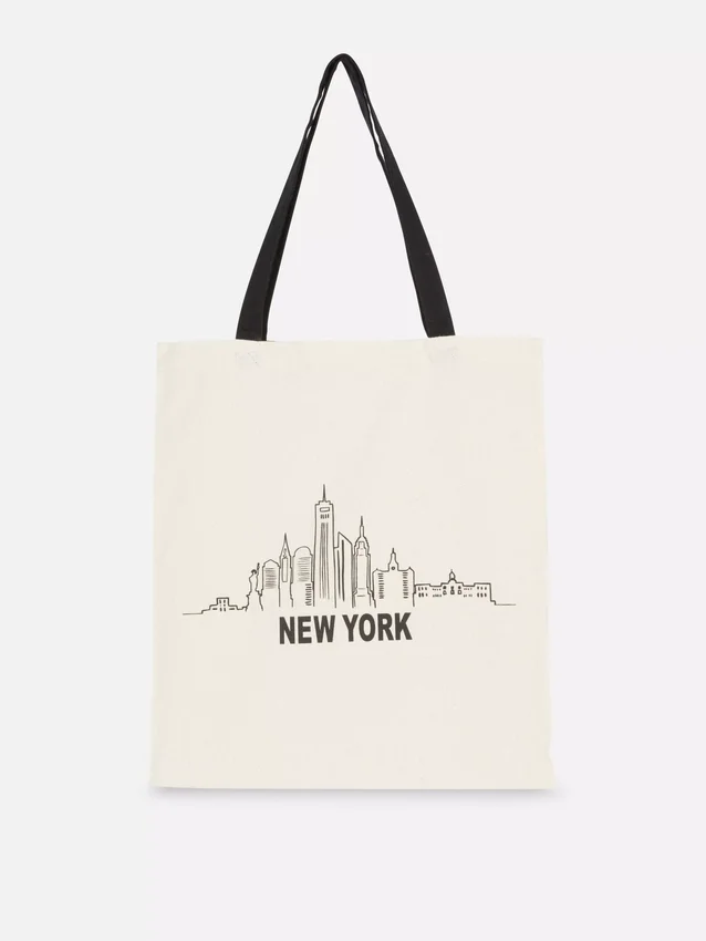 Katoenen city-tote met print