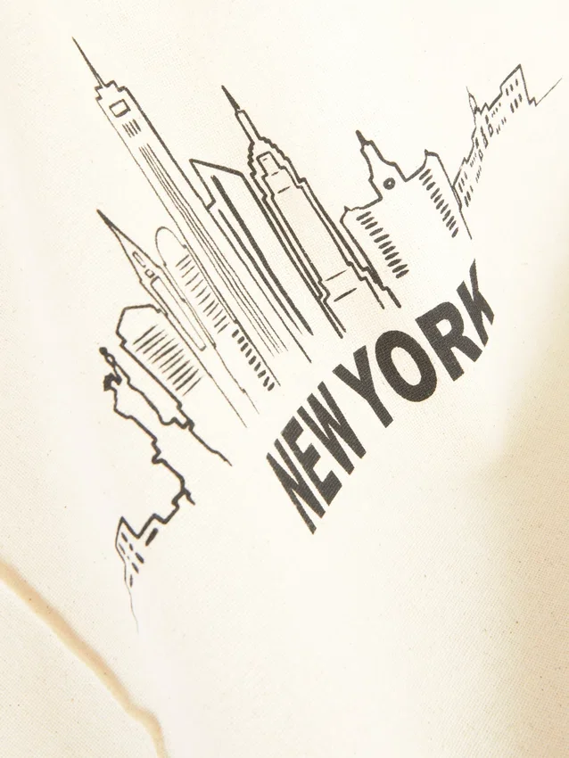 Katoenen city-tote met print