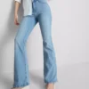 Katoenen denim flared jeans met middelhoge taille