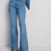 Katoenen denim flared jeans met middelhoge taille