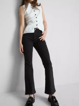 Katoenen denim flared jeans met middelhoge taille