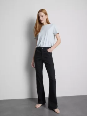 Katoenen denim flared jeans met middelhoge taille