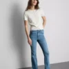 Katoenen denim flared jeans met middelhoge taille