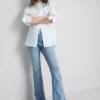 Katoenen denim flared jeans met middelhoge taille