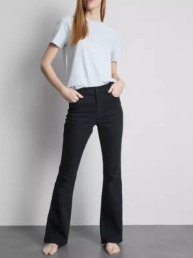 Katoenen denim flared jeans met middelhoge taille