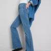 Katoenen denim flared jeans met middelhoge taille