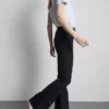 Katoenen denim flared jeans met middelhoge taille