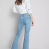 Katoenen denim flared jeans met middelhoge taille