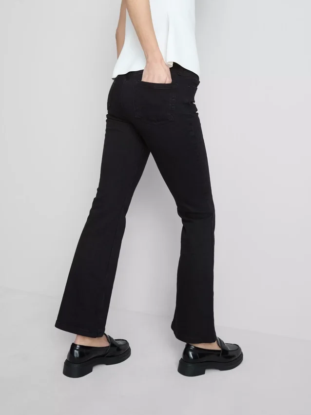 Katoenen denim flared jeans met middelhoge taille