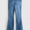 Katoenen denim flared jeans met middelhoge taille