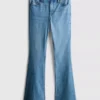 Katoenen denim flared jeans met middelhoge taille