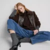 Katoenen denim jeans met hoge taille en taps toelopende pijpen