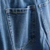 Katoenen denim jeans met hoge taille en taps toelopende pijpen